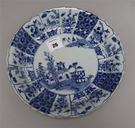A Chinese Kangxi blue and white dish diameter 29cm